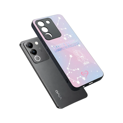 Aquarius Aura sleek vivo y200 5g cover with tempered glass back and TPU edges