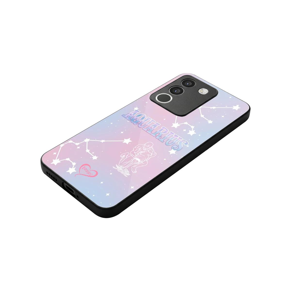Aquarius Aura stylish phone case for vivo y200 5g | glossy glass and slim fit