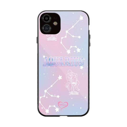 Aquarius Aura back phone cover | glass case for iphone 12