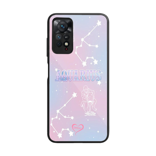 Aquarius Aura back phone cover | glass case for redmi note 11 pro
