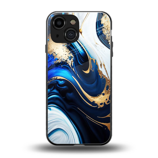 Arctic Flow back phone cover | glass case for iphone 13 mini