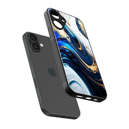 Arctic Flow sleek iphone 16 plus cover with tempered glass back and TPU edges