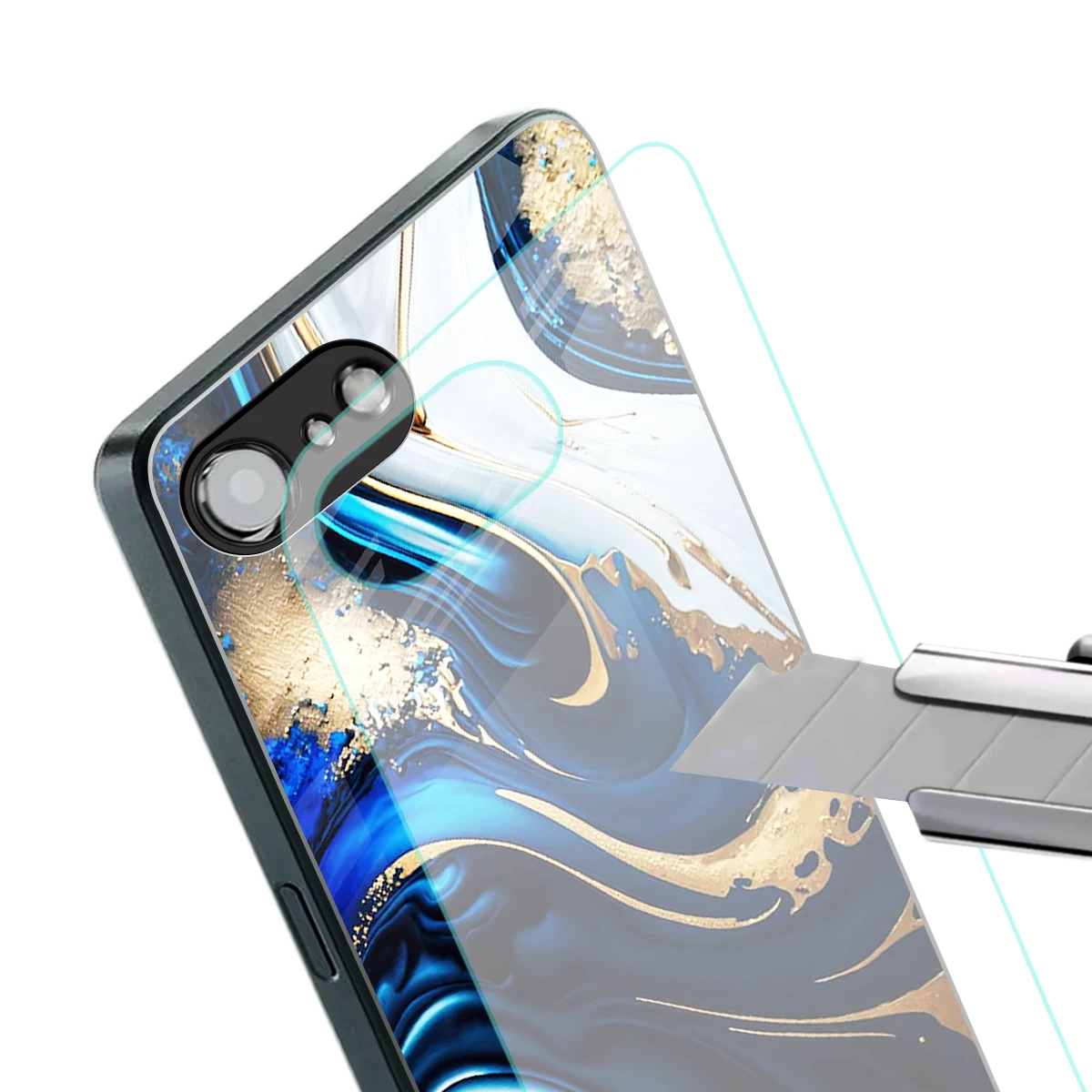 Arctic Flow stylish phone case for iphone 16e | glossy glass and slim fit