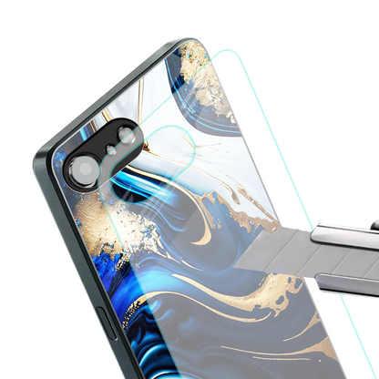 Arctic Flow stylish phone case for iphone 17e | glossy glass and slim fit