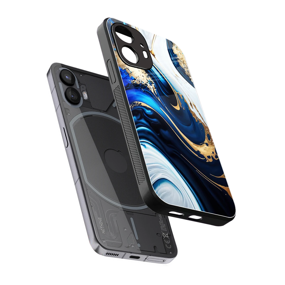 Arctic Flow sleek nothing phone 2 cover with tempered glass back and TPU edges