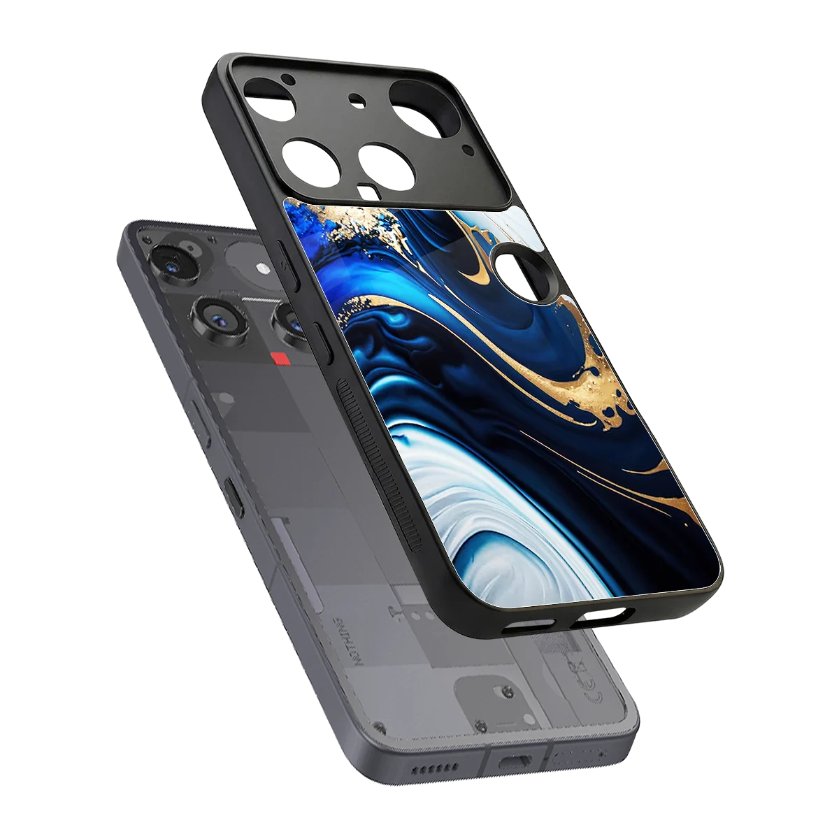 Arctic Flow sleek nothing phone 3 cover with tempered glass back and TPU edges