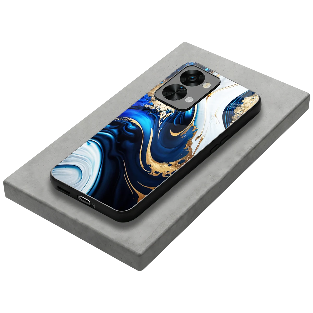 Arctic Flow stylish phone case for oneplus nord 2t | glossy glass and slim fit