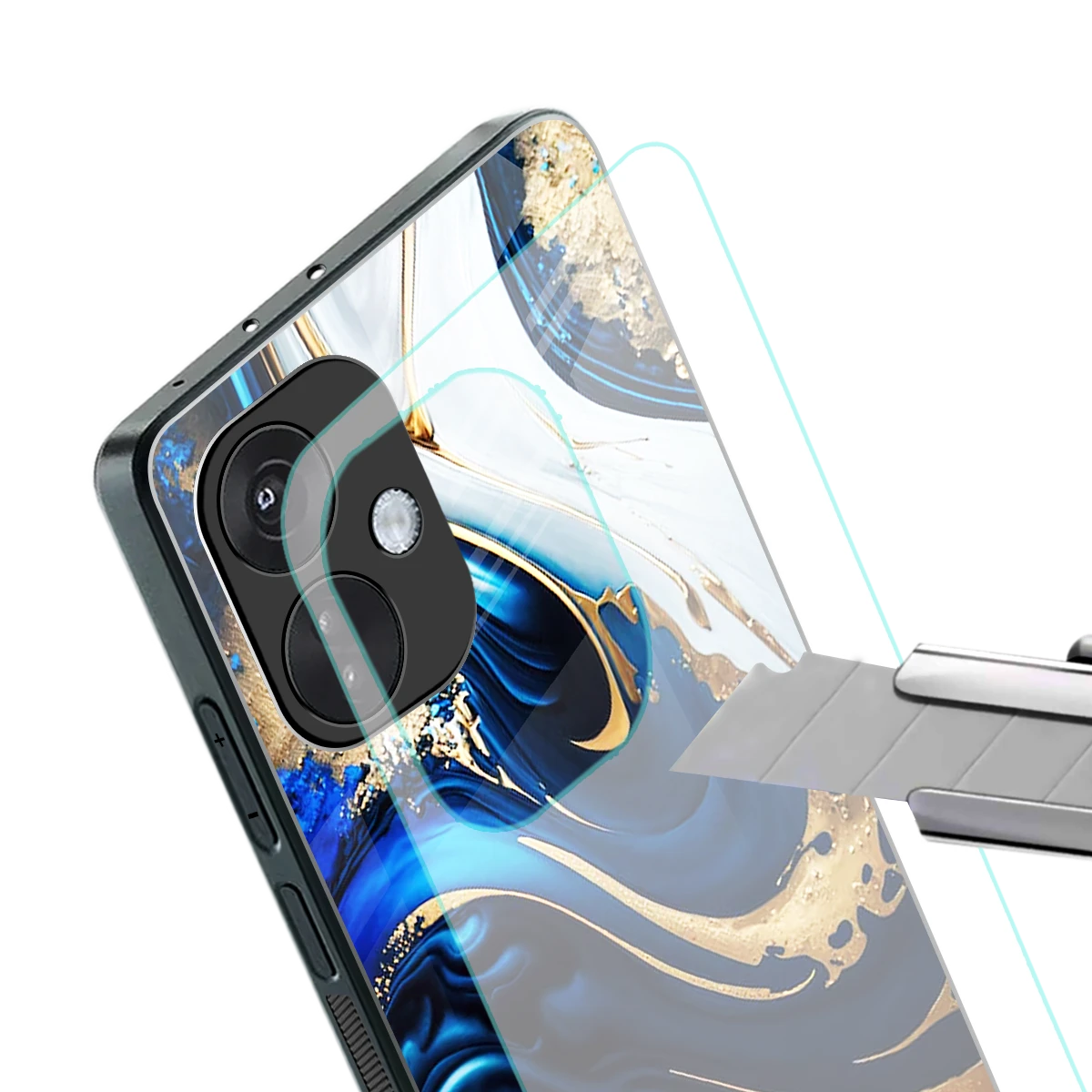 Arctic Flow stylish phone case for oneplus nord ce 3 | glossy glass and slim fit