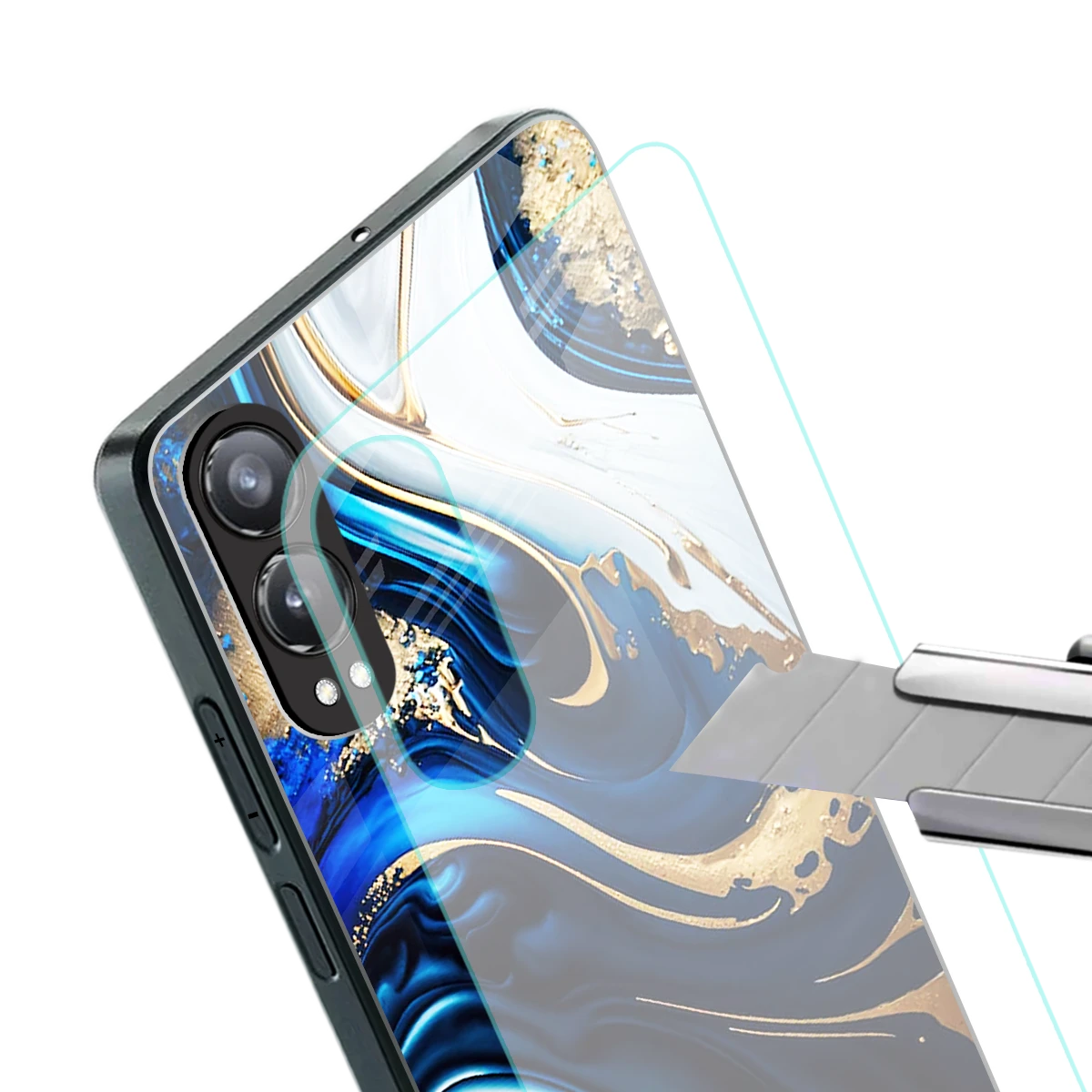 Arctic Flow stylish phone case for oneplus nord ce 4 lite | glossy glass and slim fit