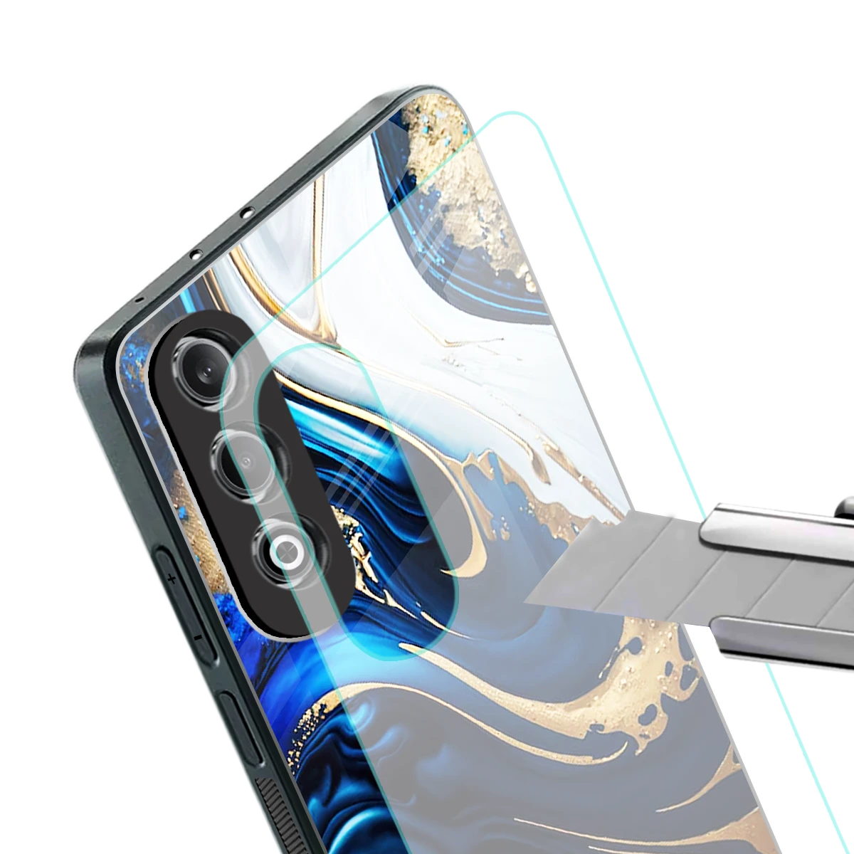 Arctic Flow stylish phone case for oneplus nord ce 4 | glossy glass and slim fit