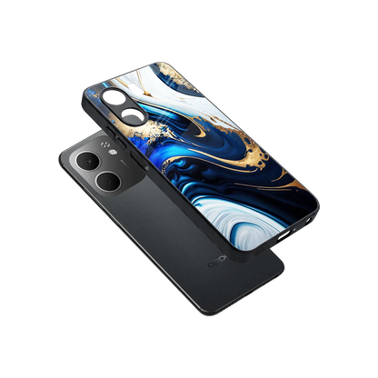 Arctic Flow sleek oppo a5x 5g cover with tempered glass back and TPU edges