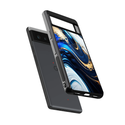 Arctic Flow sleek google pixel 6a cover with tempered glass back and TPU edges