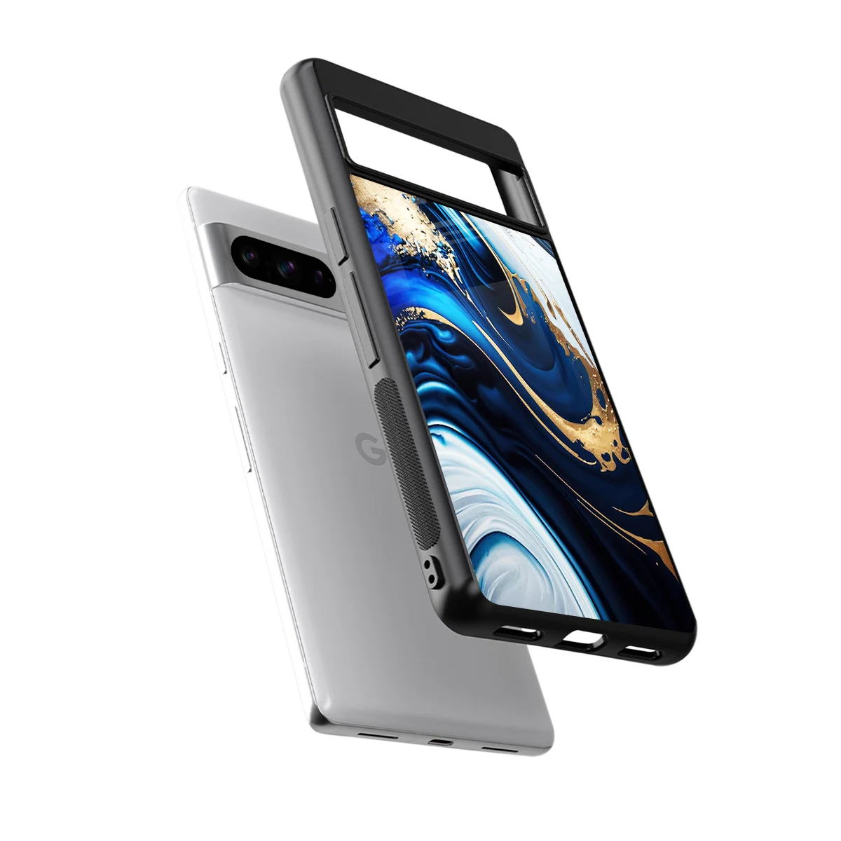 Arctic Flow sleek google pixel 8 pro cover with tempered glass back and TPU edges