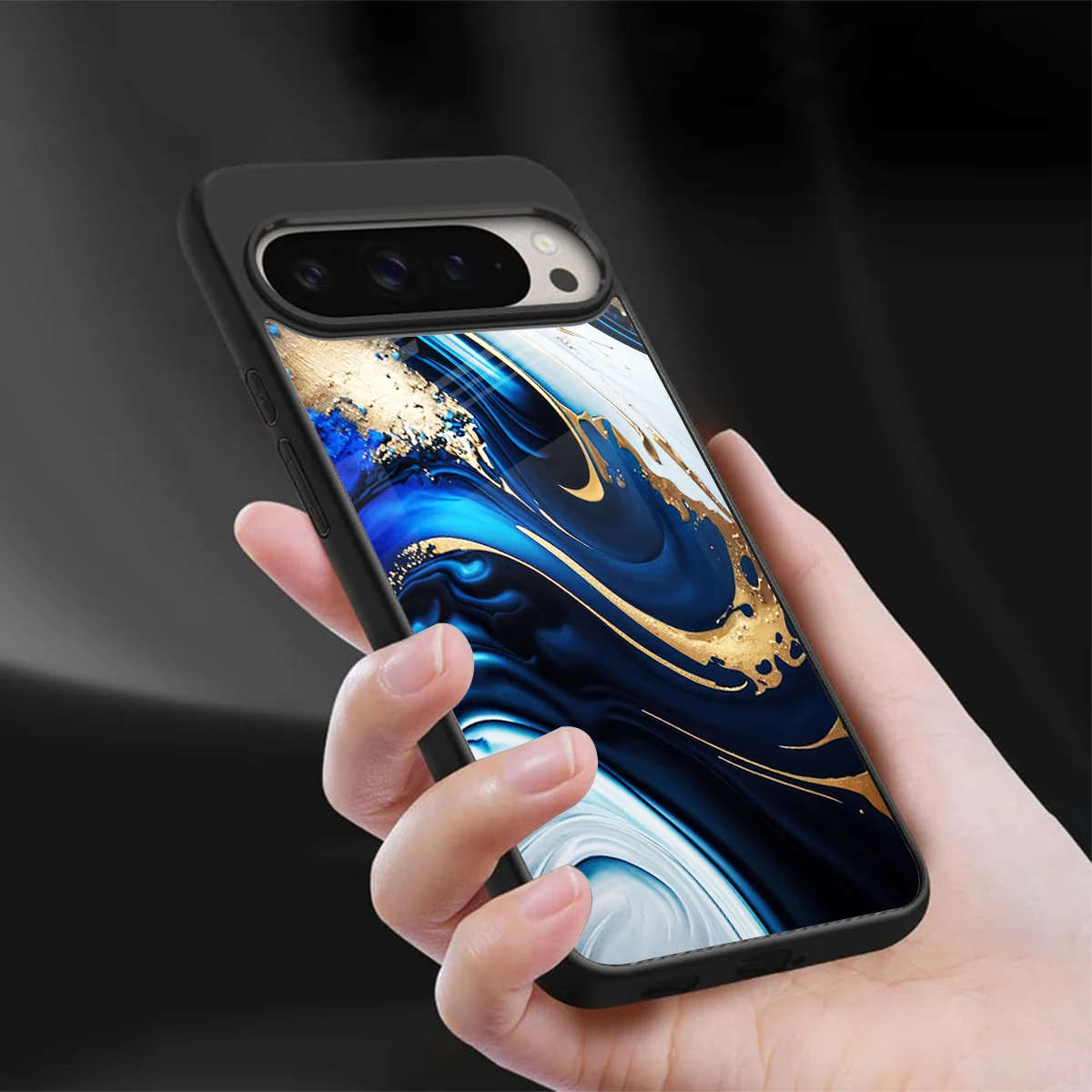 Arctic Flow sleek google pixel 9 pro xl cover with tempered glass back and TPU edges