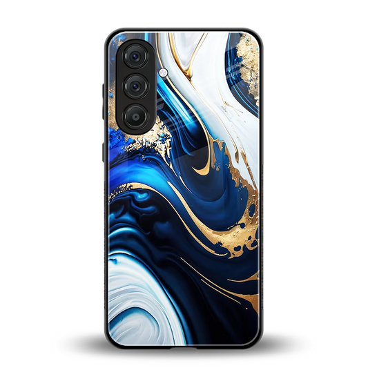 Arctic Flow back phone cover | glass case for samsung galaxy m35 5g