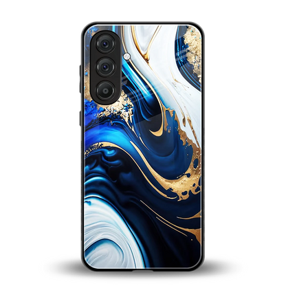 Arctic Flow back phone cover | glass case for samsung galaxy m36 5g
