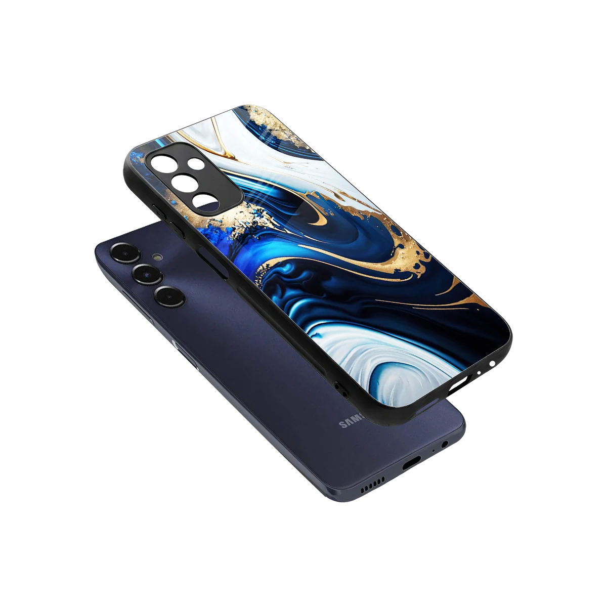 Arctic Flow sleek samsung galaxy m14 5g cover with tempered glass back and TPU edges