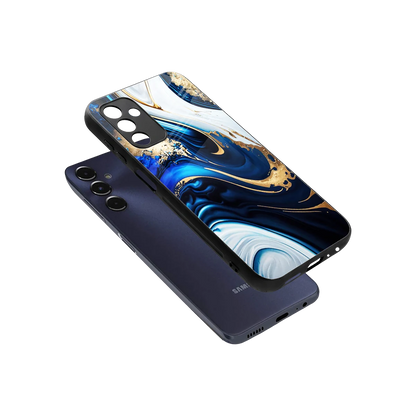 Arctic Flow sleek samsung galaxy m14 5g cover with tempered glass back and TPU edges