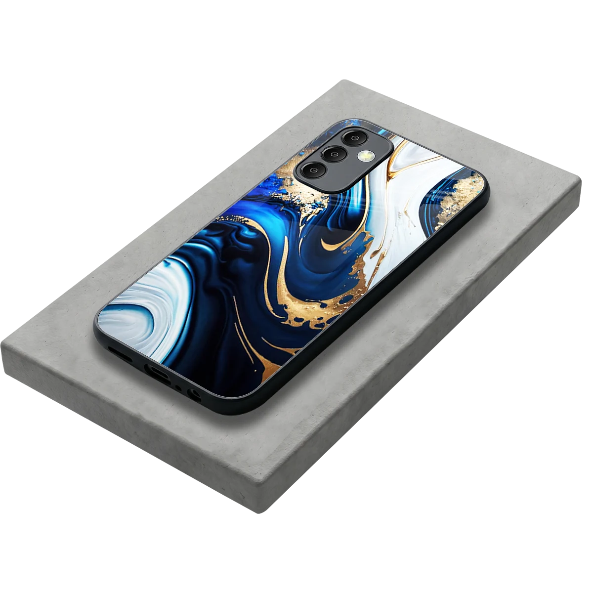 Arctic Flow stylish phone case for samsung galaxy m14 5g | glossy glass and slim fit