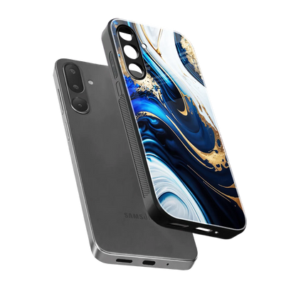 Arctic Flow sleek samsung galaxy m36 5g cover with tempered glass back and TPU edges