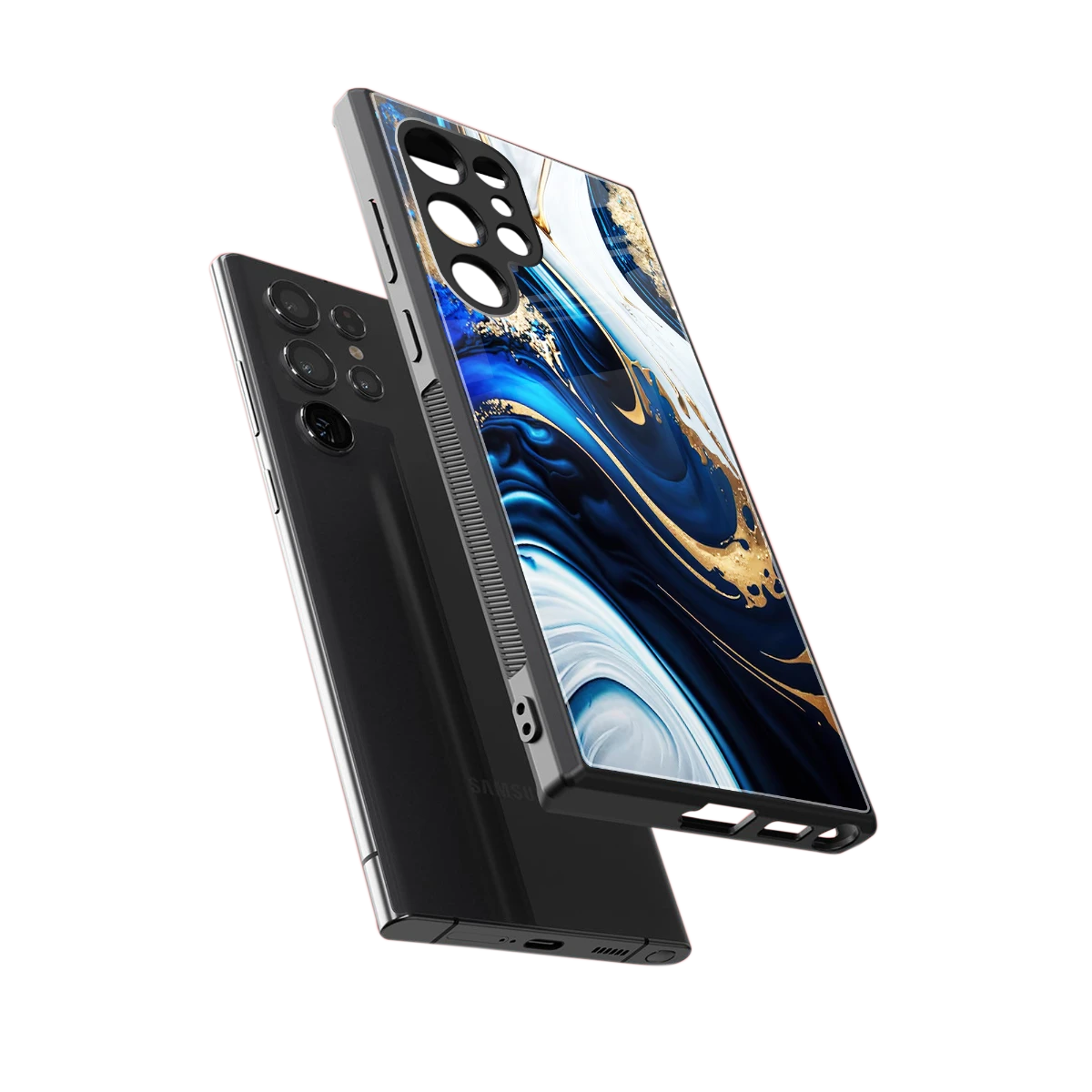 Arctic Flow sleek samsung galaxy s23 ultra cover with tempered glass back and TPU edges