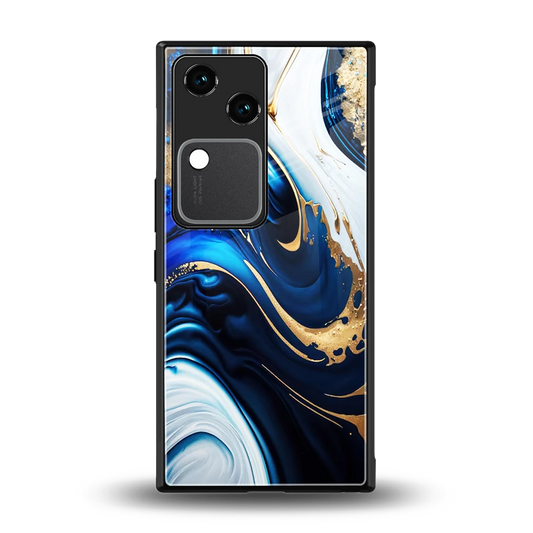 Arctic Flow back phone cover | glass case for vivo v30