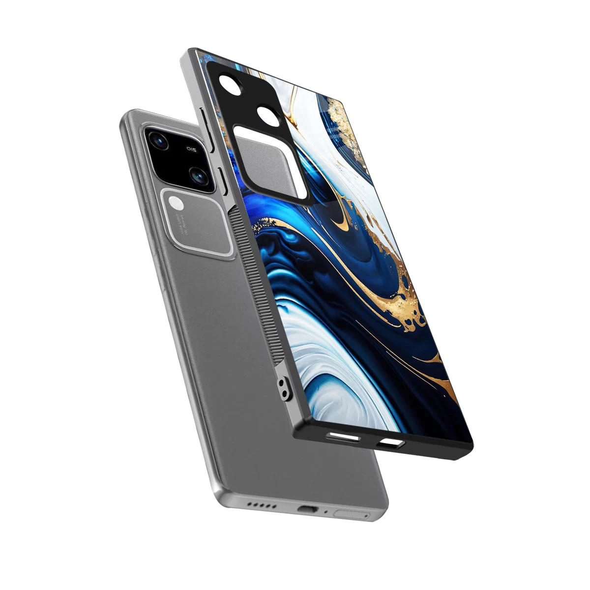 Arctic Flow sleek vivo v30 cover with tempered glass back and TPU edges
