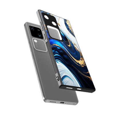 Arctic Flow sleek vivo v30 cover with tempered glass back and TPU edges