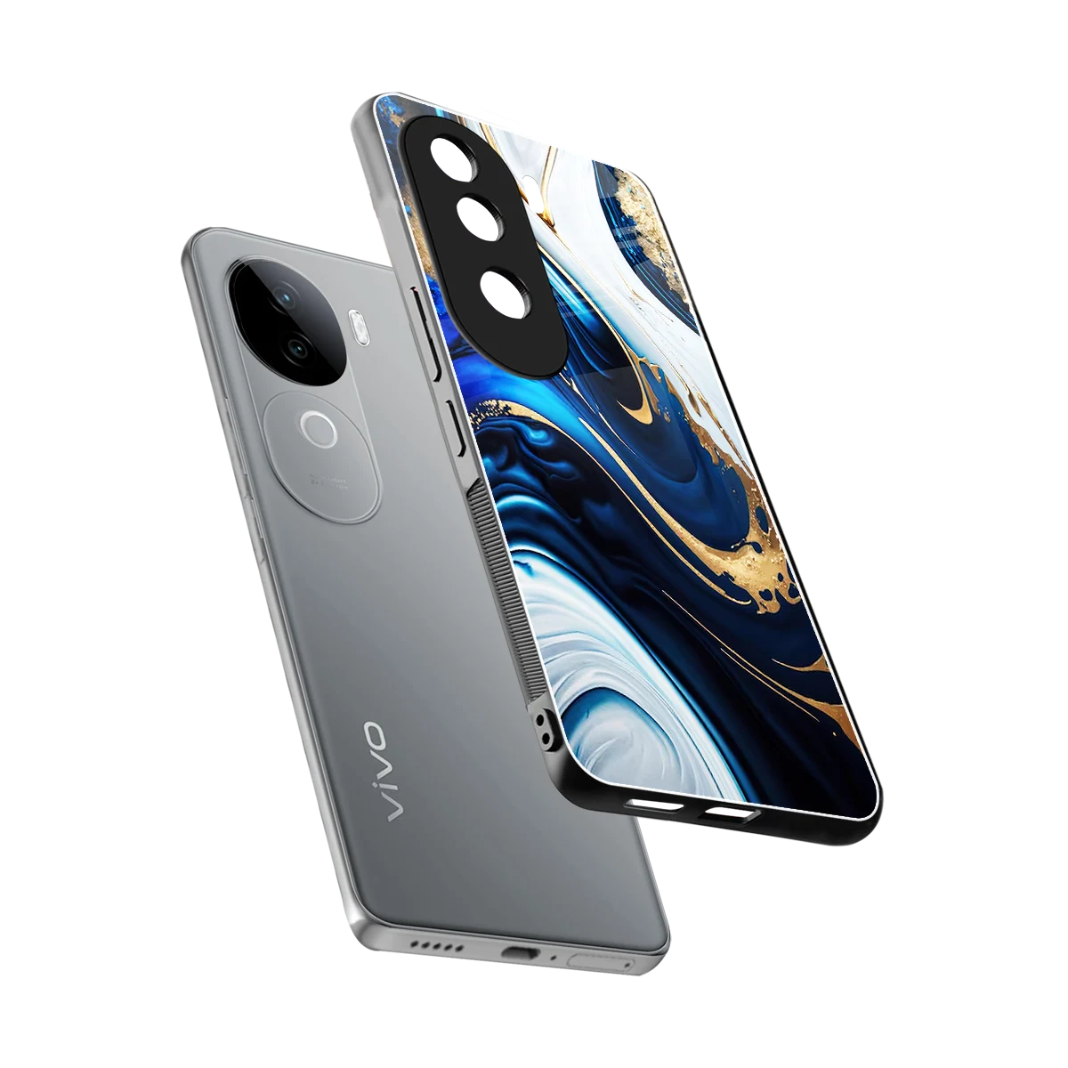 Arctic Flow sleek vivo v40e cover with tempered glass back and TPU edges