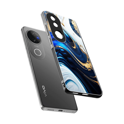 Arctic Flow sleek vivo v50 cover with tempered glass back and TPU edges