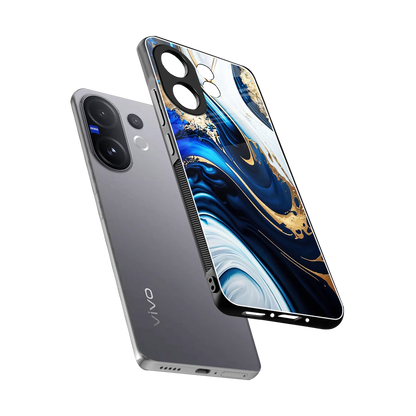 Arctic Flow sleek vivo v60 cover with tempered glass back and TPU edges