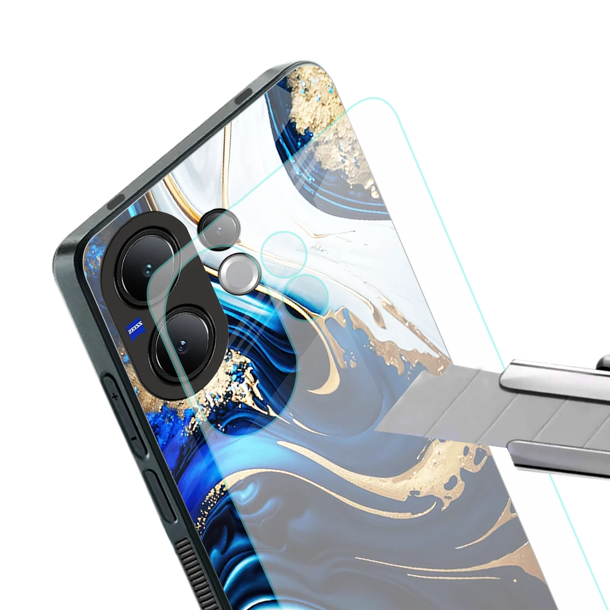 Arctic Flow stylish phone case for vivo v60 | glossy glass and slim fit