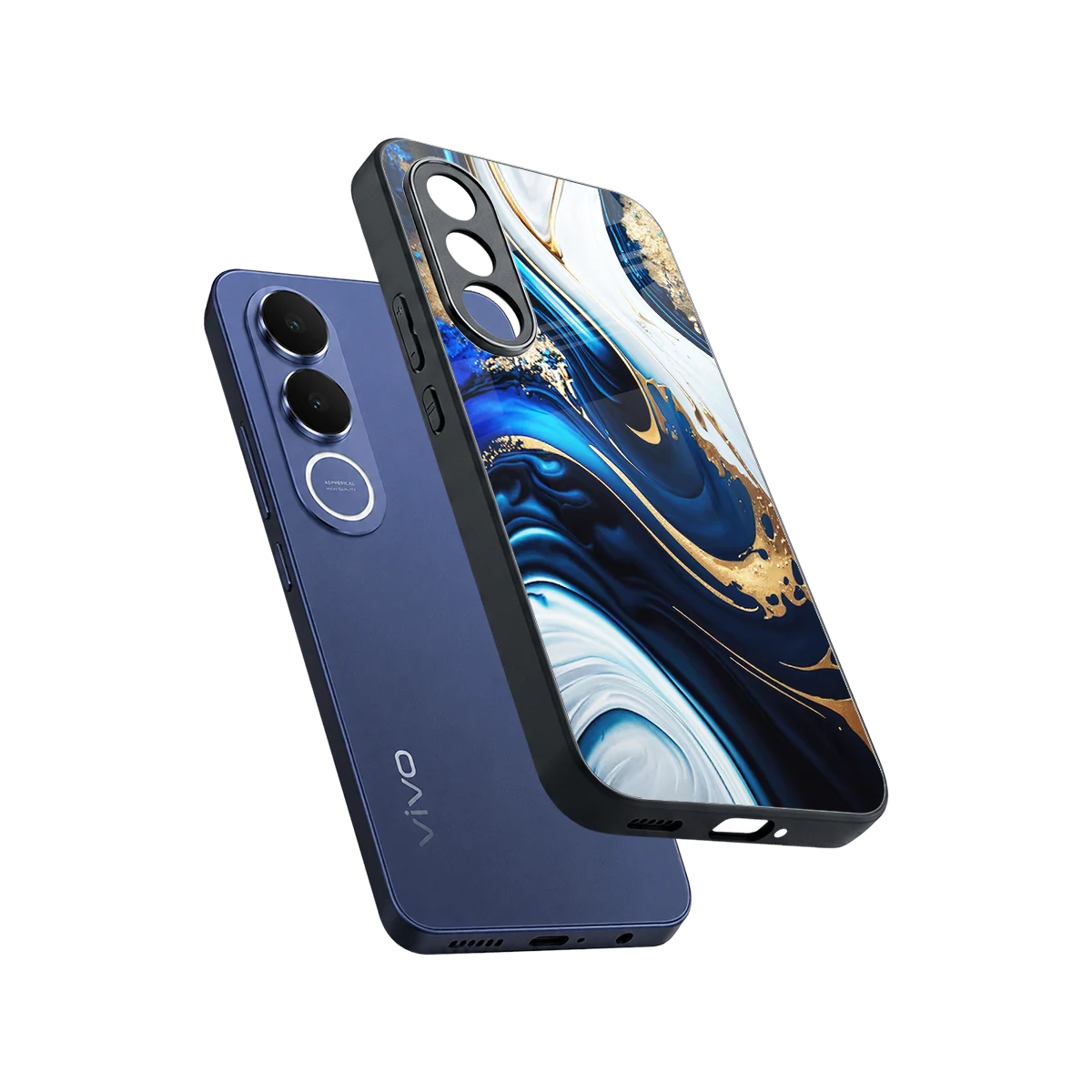 Arctic Flow sleek vivo v70 fe cover with tempered glass back and TPU edges