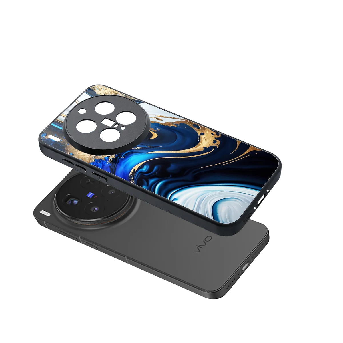 Arctic Flow sleek vivo x300 pro cover with tempered glass back and TPU edges