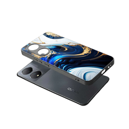 Arctic Flow sleek Vivo-y100 cover with tempered glass back and TPU edges