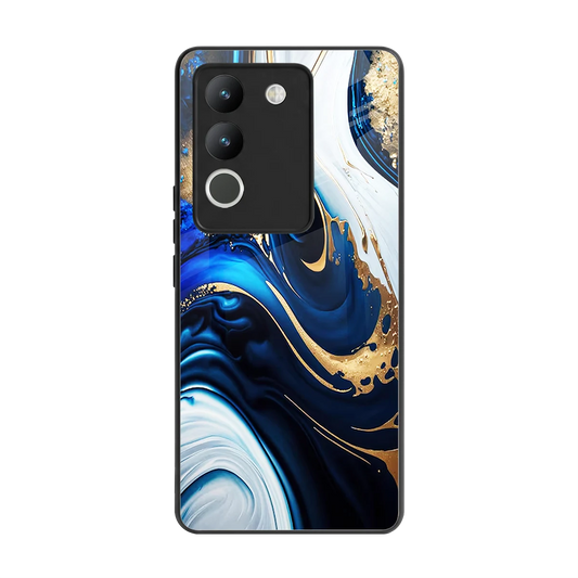 Arctic Flow back phone cover | glass case for vivo y200 5g