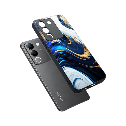 Arctic Flow sleek vivo y200 5g cover with tempered glass back and TPU edges