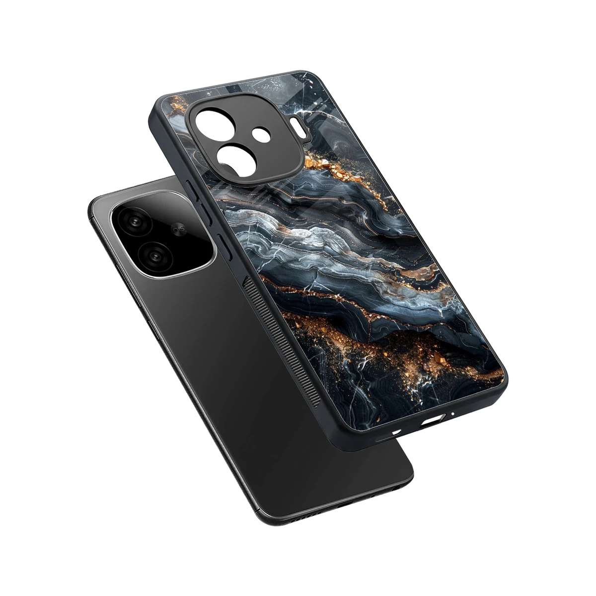 Arctic Stone sleek iqoo neo 10r 5g cover with tempered glass back and TPU edges