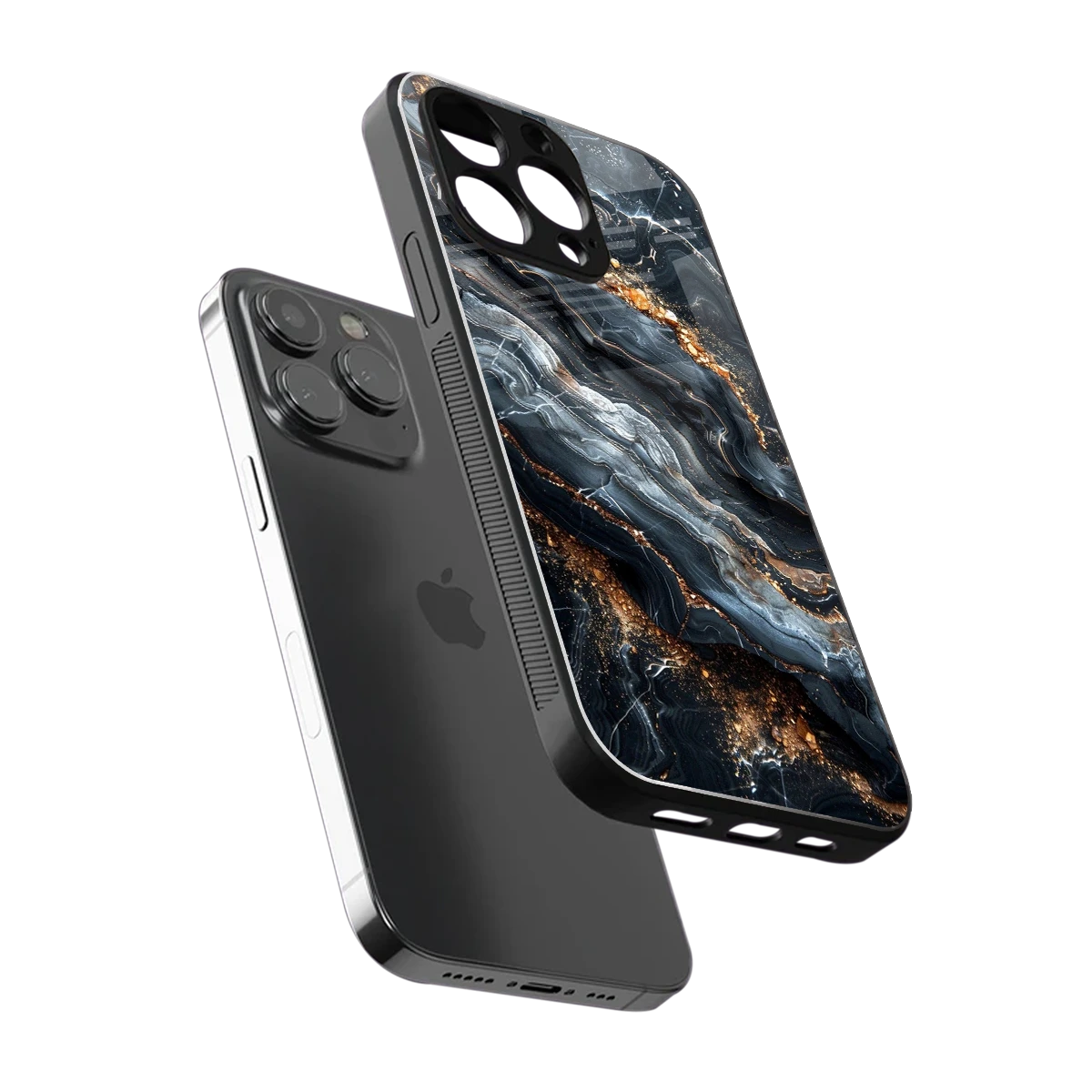 Arctic Stone sleek iphone 15 pro max cover with tempered glass back and TPU edges
