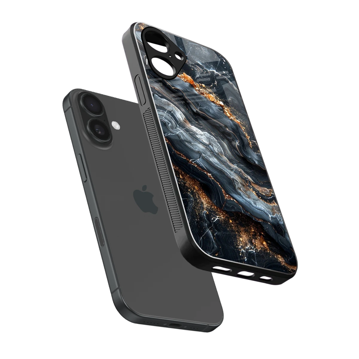 Arctic Stone sleek iPhone 16 cover with tempered glass back and TPU edges