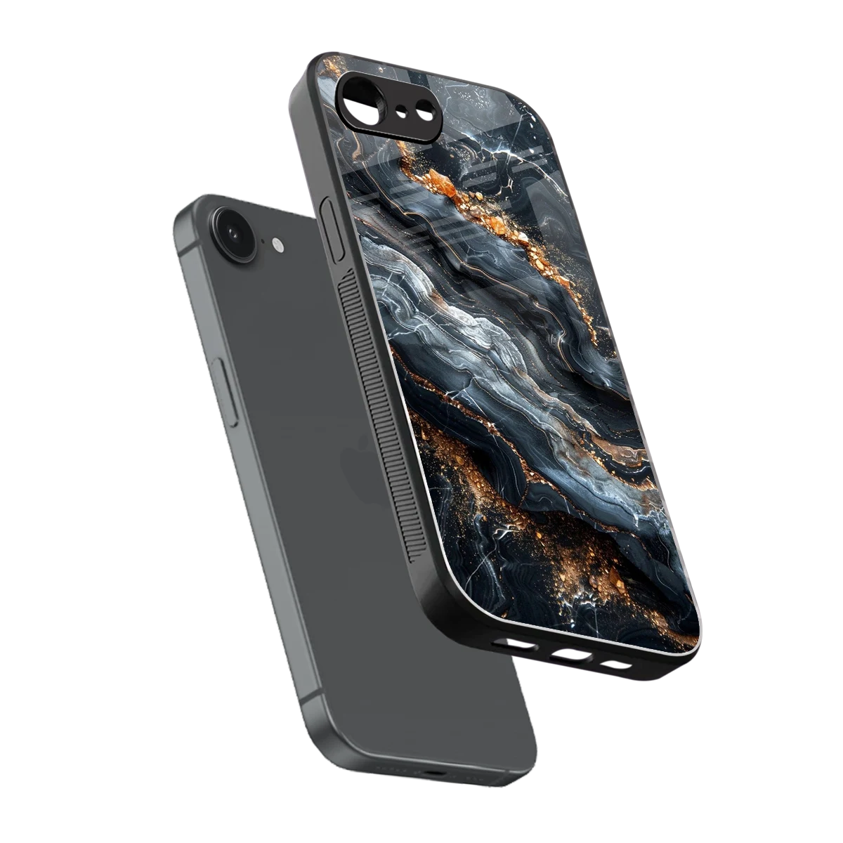 Arctic Stone sleek iphone 16e cover with tempered glass back and TPU edges