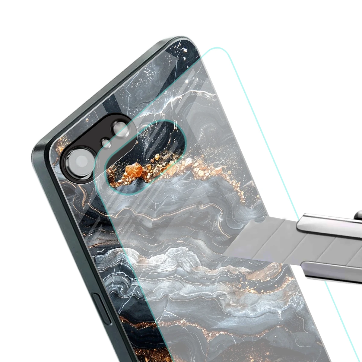 Arctic Stone stylish phone case for iphone 16e | glossy glass and slim fit