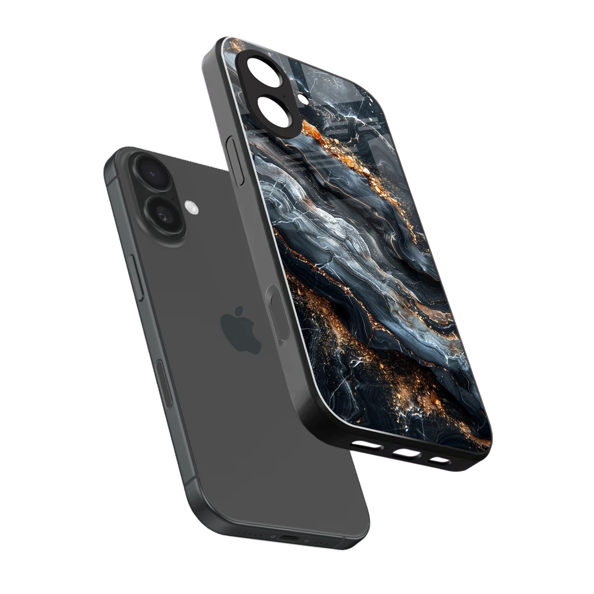 Arctic Stone sleek iphone 17 cover with tempered glass back and TPU edges