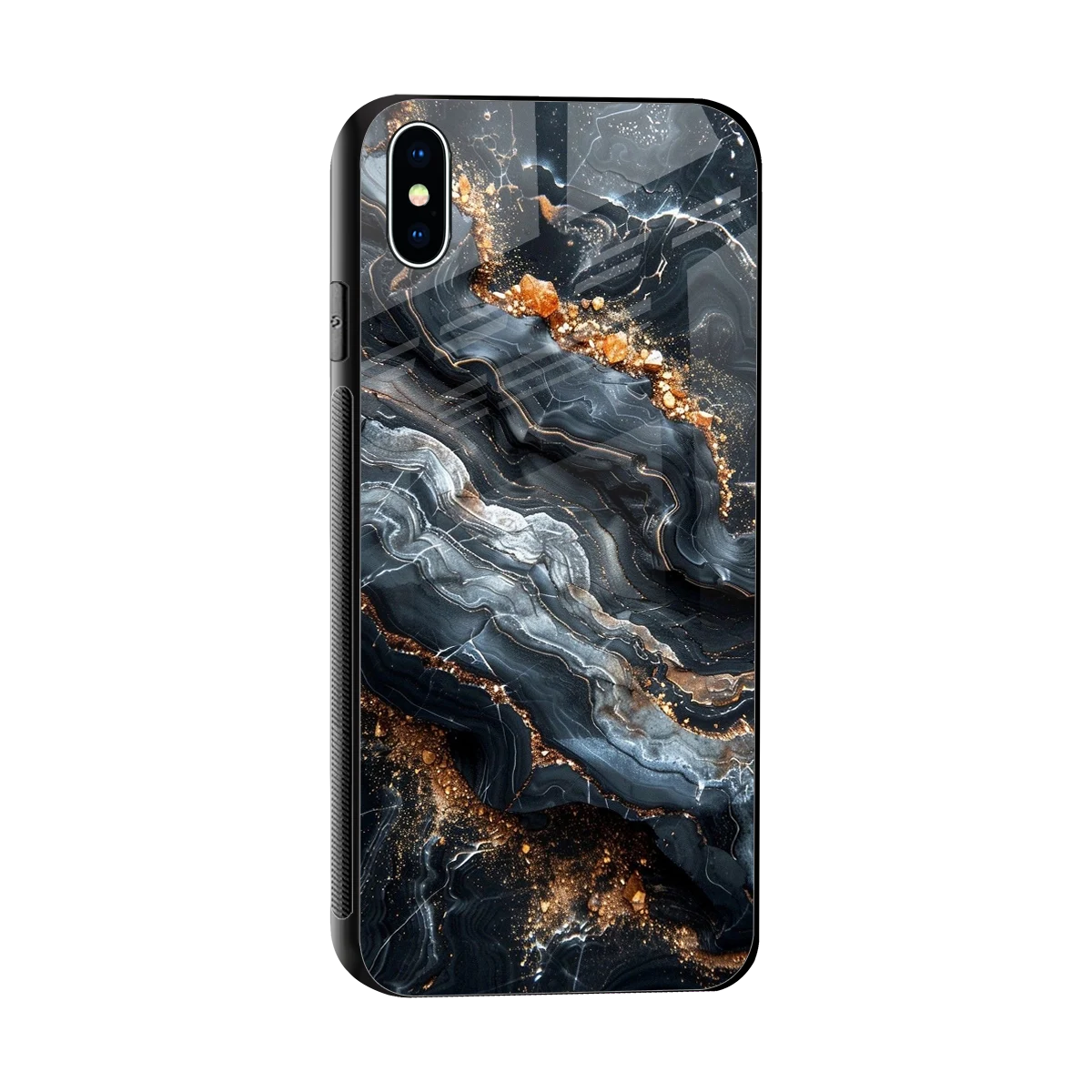Arctic Stone sleek iphone xs max cover with tempered glass back and TPU edges