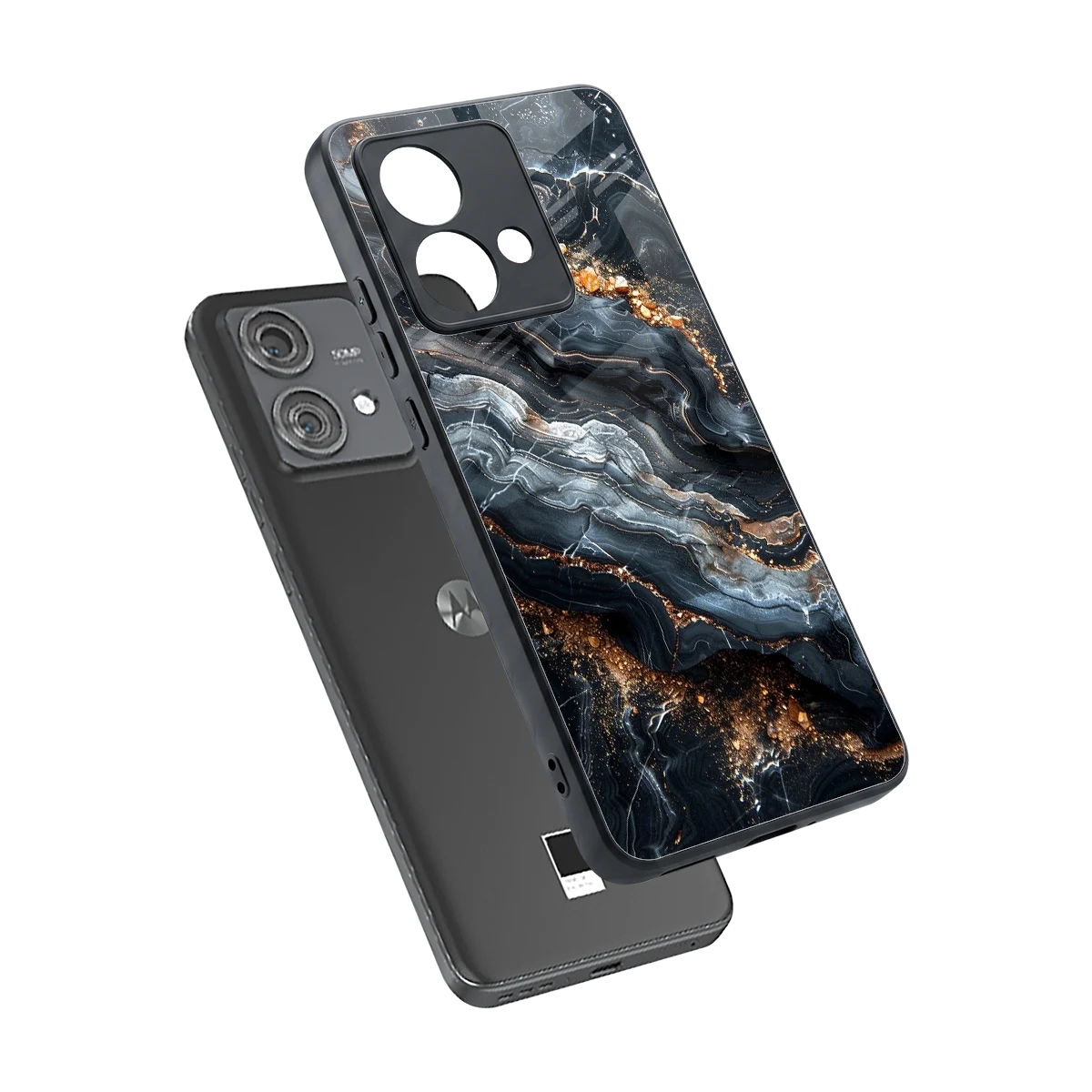 Arctic Stone sleek motorola edge 40 neo 5g cover with tempered glass back and TPU edges