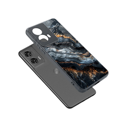Arctic Stone sleek motorola edge 50 fusion cover with tempered glass back and TPU edges