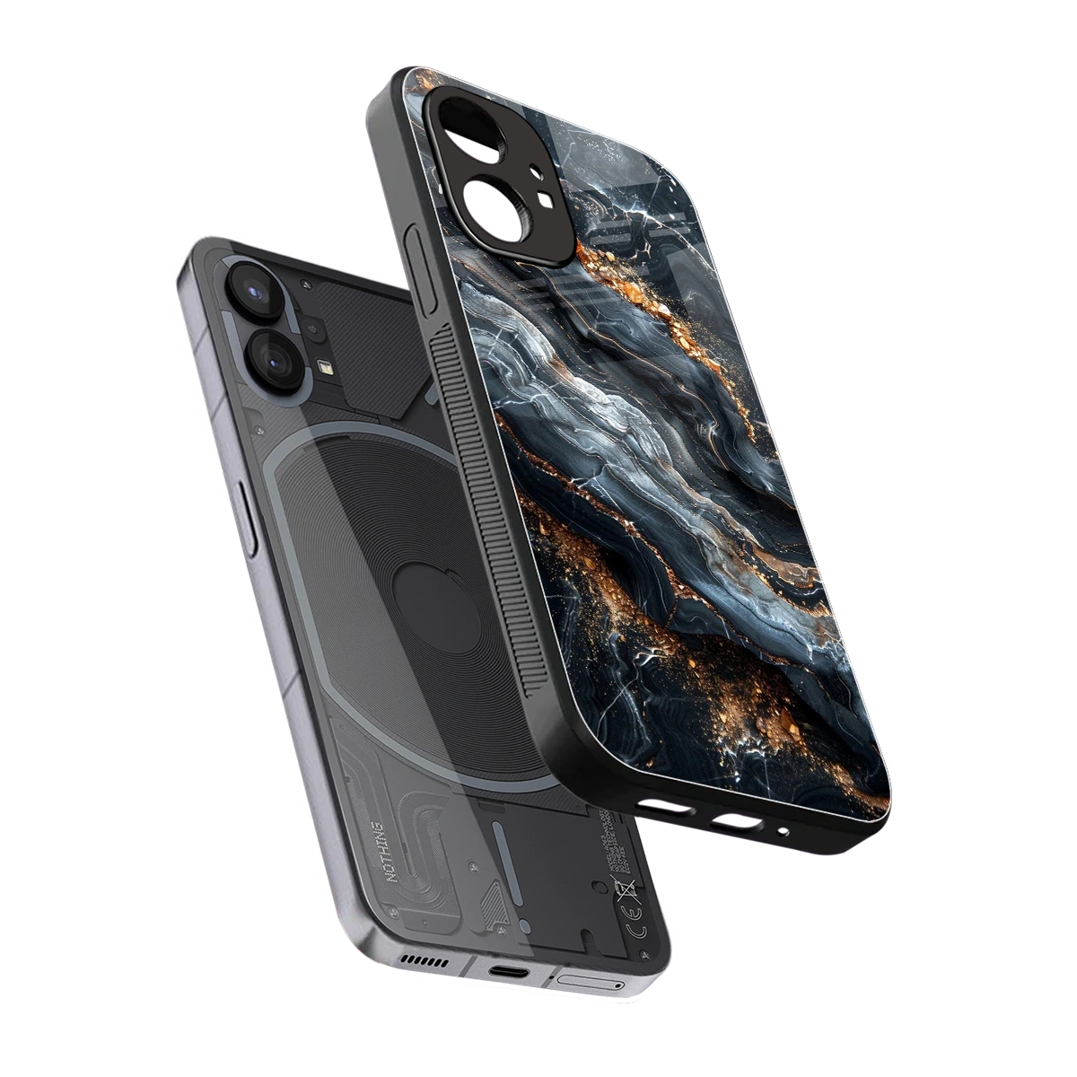 Arctic Stone sleek nothing phone 1 cover with tempered glass back and TPU edges