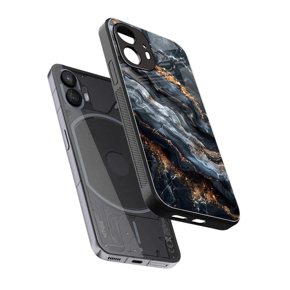 Arctic Stone sleek nothing phone 2 cover with tempered glass back and TPU edges