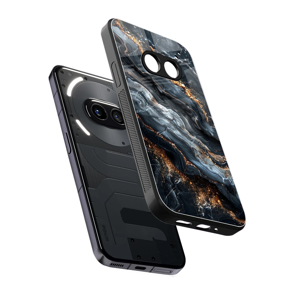 Arctic Stone sleek nothing phone 2a plus cover with tempered glass back and TPU edges