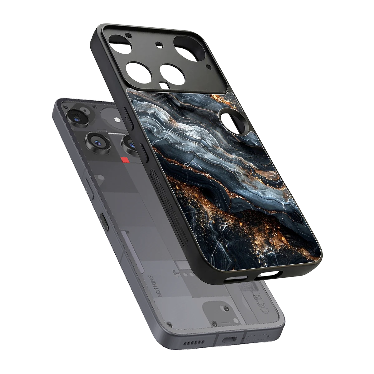 Arctic Stone sleek nothing phone 3 cover with tempered glass back and TPU edges